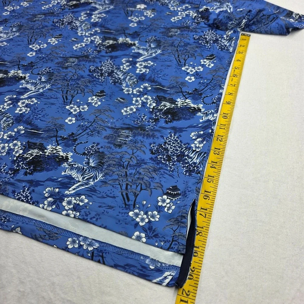 Polo Ralph Lauren RLX Tiger Mauna Kea Hawaiian Golf Shirt Blue XXL